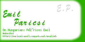 emil paricsi business card